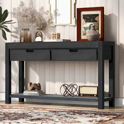 Console avec 2 tiroirs et 1 étagère