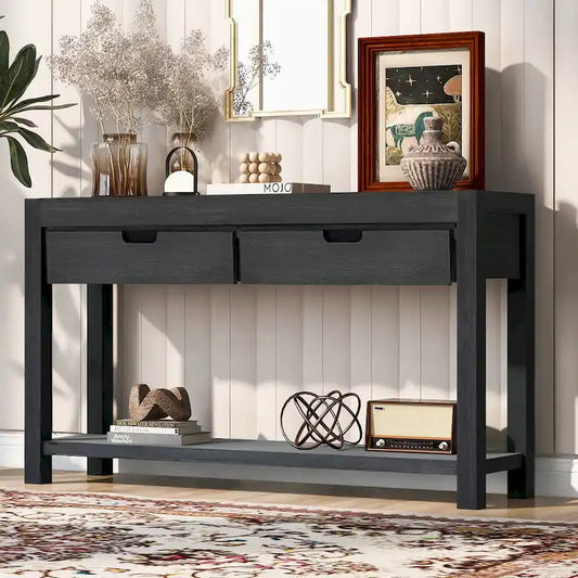 Console avec 2 tiroirs et 1 étagère