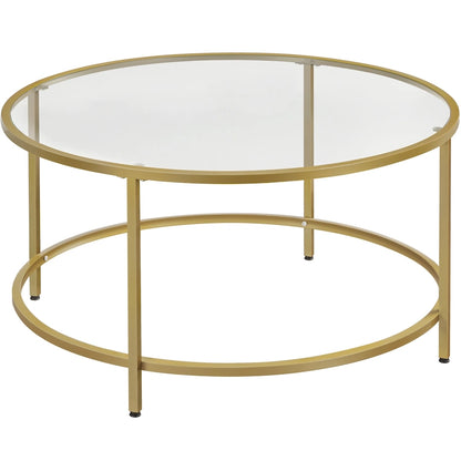 Table basse ronde en verre pour salon
