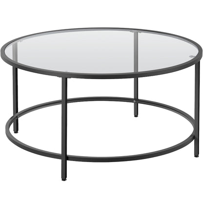 Table basse ronde en verre pour salon