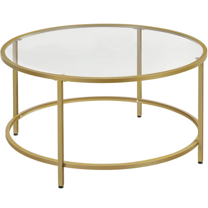 Table basse ronde en verre pour salon