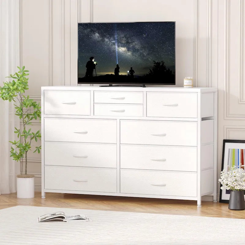 Commode de télévision à 10 tiroirs – 55 pouces
