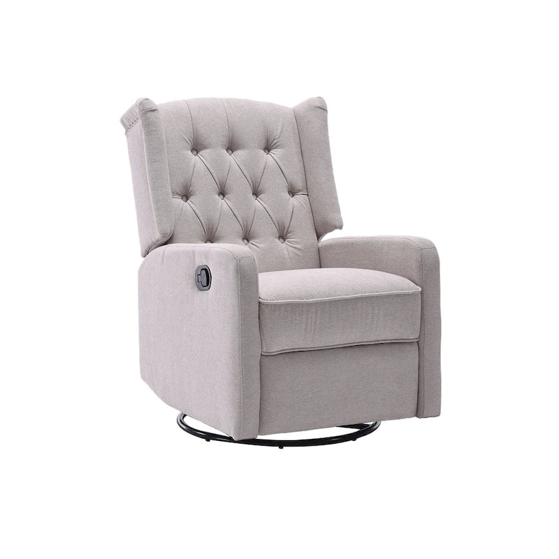 Fauteuil inclinable berçant pivotant à 360 degrés en tissu pour chambre à coucher, salon