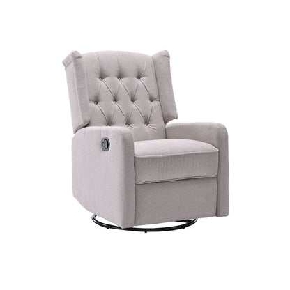 Fauteuil inclinable berçant pivotant à 360 degrés en tissu pour chambre à coucher, salon