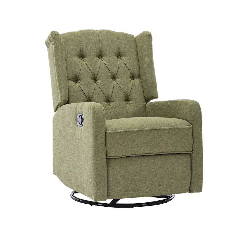 Fauteuil inclinable berçant pivotant à 360 degrés en tissu pour chambre à coucher, salon