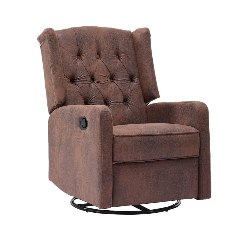Fauteuil inclinable berçant pivotant à 360 degrés en tissu pour chambre à coucher, salon