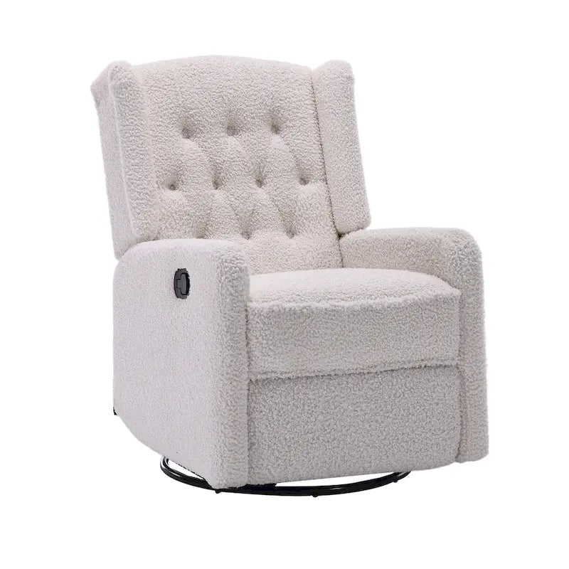 Fauteuil inclinable berçant pivotant à 360 degrés en tissu pour chambre à coucher, salon