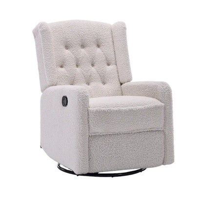 Fauteuil inclinable berçant pivotant à 360 degrés en tissu pour chambre à coucher, salon
