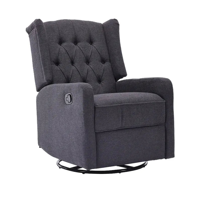 Fauteuil inclinable berçant pivotant à 360 degrés en tissu pour chambre à coucher, salon