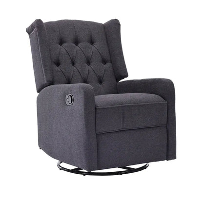 Fauteuil inclinable berçant pivotant à 360 degrés en tissu pour chambre à coucher, salon