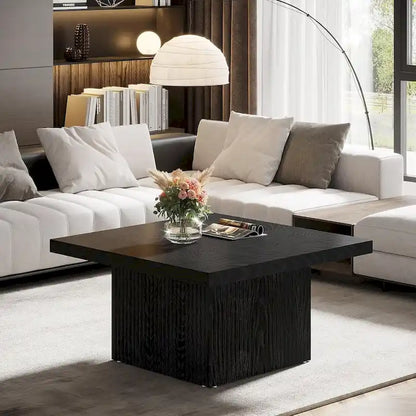 Table basse carrée de 31,5 pouces pour salon, table de cocktail moderne du milieu du siècle