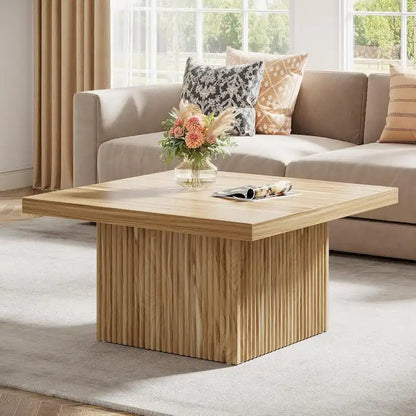 Table basse carrée de 31,5 pouces pour salon, table de cocktail moderne du milieu du siècle