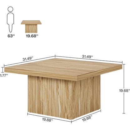 Table basse carrée de 31,5 pouces pour salon, table de cocktail moderne du milieu du siècle