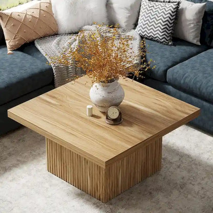 Table basse carrée de 31,5 pouces pour salon, table de cocktail moderne du milieu du siècle