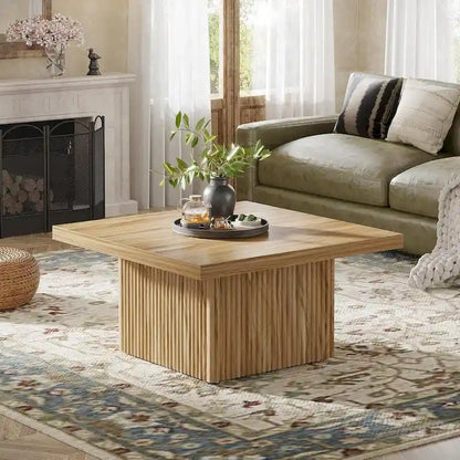 Table basse carrée de 31,5 pouces pour salon, table de cocktail moderne du milieu du siècle