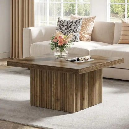 Table basse carrée de 31,5 pouces pour salon, table de cocktail moderne du milieu du siècle