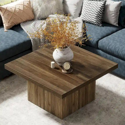 Table basse carrée de 31,5 pouces pour salon, table de cocktail moderne du milieu du siècle